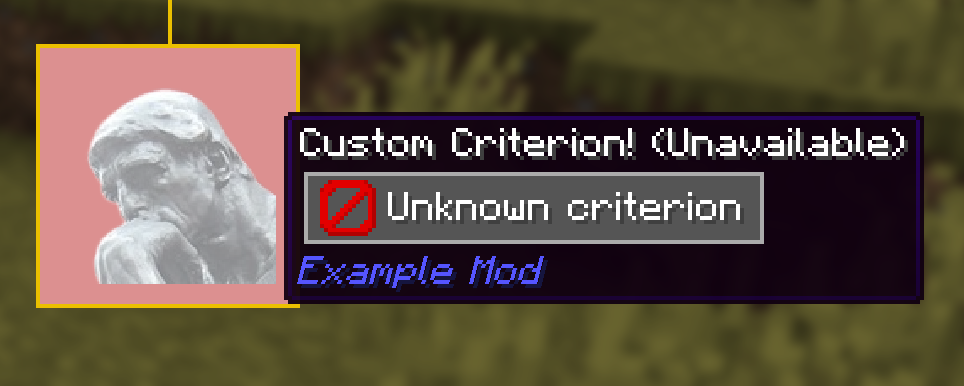 The UI with the error "Unknown Criterion"