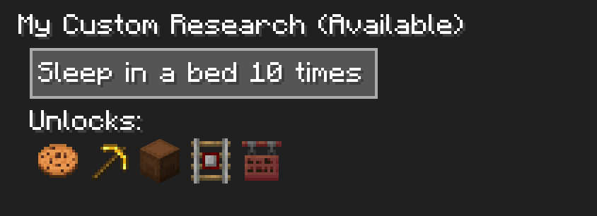 The research info panel