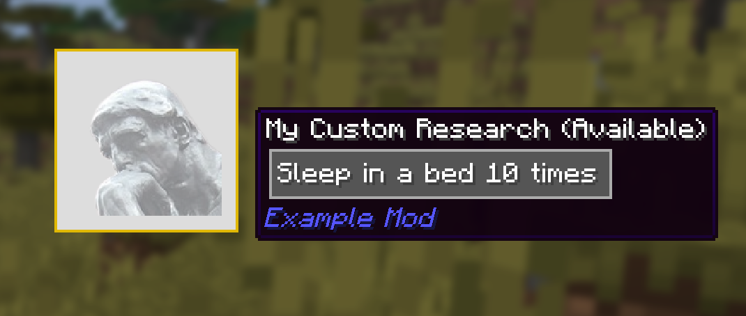 The research icon and tooltip